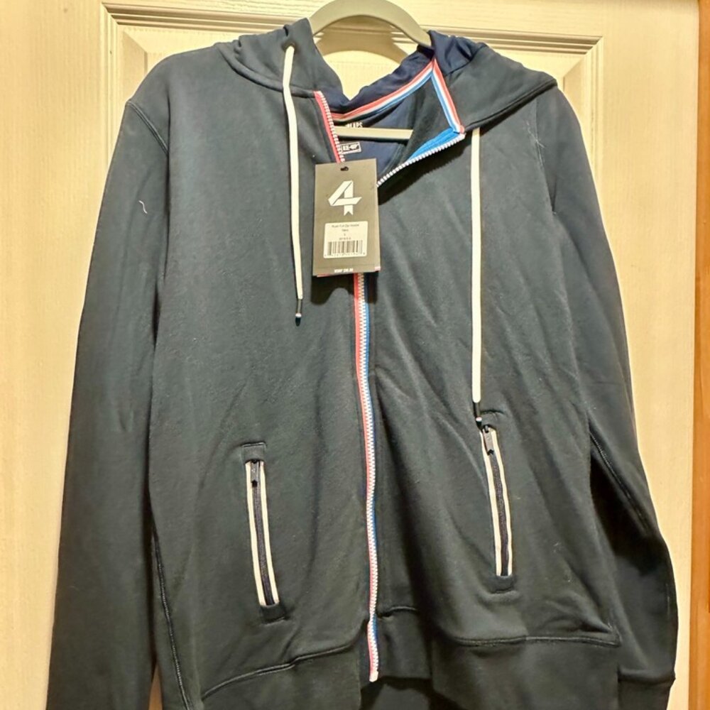 4 Laps Fourlaps Rush Navy Blue Full Zip Hoodie L